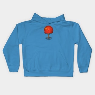 Tree of Life with Chinese Flag Kids Hoodie